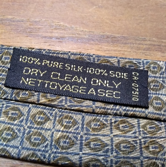 Giorgio Armani Tie, 100% Silk, Blue & Green & Grey Pattern, Made in Italy - Picture 7 of 10